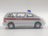 Carven No. T335 Police 8016 Van White Pullback Friction Motorized Die Cast Toy Car Vehicle with Opening Rear Hatch