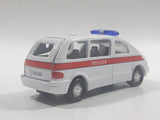 Carven No. T335 Police 8016 Van White Pullback Friction Motorized Die Cast Toy Car Vehicle with Opening Rear Hatch