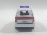 Carven No. T335 Police 8016 Van White Pullback Friction Motorized Die Cast Toy Car Vehicle with Opening Rear Hatch