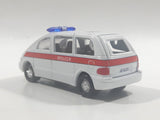 Carven No. T335 Police 8016 Van White Pullback Friction Motorized Die Cast Toy Car Vehicle with Opening Rear Hatch