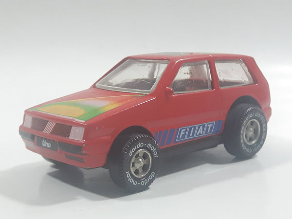 Rare Darda Motors Fiat Uno 10 Red Die Cast Toy Car Friction Motorized Pullback Vehicle