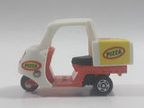 1990s Tomy Tomica No. 82 Pizza Delivery Bike Pizza 30 Minutes White and Orange 1/76 Scale Die Cast Toy Car Vehicle Missing The Driver