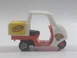 1990s Tomy Tomica No. 82 Pizza Delivery Bike Pizza 30 Minutes White and Orange 1/76 Scale Die Cast Toy Car Vehicle Missing The Driver