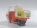 1990s Tomy Tomica No. 82 Pizza Delivery Bike Pizza 30 Minutes White and Orange 1/76 Scale Die Cast Toy Car Vehicle Missing The Driver