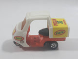 1990s Tomy Tomica No. 82 Pizza Delivery Bike Pizza 30 Minutes White and Orange 1/76 Scale Die Cast Toy Car Vehicle Missing The Driver
