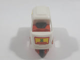 1990s Tomy Tomica No. 82 Pizza Delivery Bike Pizza 30 Minutes White and Orange 1/76 Scale Die Cast Toy Car Vehicle Missing The Driver