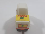 1990s Tomy Tomica No. 82 Pizza Delivery Bike Pizza 30 Minutes White and Orange 1/76 Scale Die Cast Toy Car Vehicle Missing The Driver