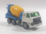 Tomy Tomica No. 53 Nissan Diesel Truck Cement Mixer Truck White Blue Yellow 1/100 Scale Die Cast Toy Car Vehicle