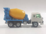 Tomy Tomica No. 53 Nissan Diesel Truck Cement Mixer Truck White Blue Yellow 1/100 Scale Die Cast Toy Car Vehicle