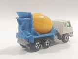 Tomy Tomica No. 53 Nissan Diesel Truck Cement Mixer Truck White Blue Yellow 1/100 Scale Die Cast Toy Car Vehicle