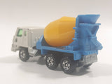 Tomy Tomica No. 53 Nissan Diesel Truck Cement Mixer Truck White Blue Yellow 1/100 Scale Die Cast Toy Car Vehicle