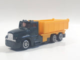 Unknown Brand Dump Truck Green and Yellow Plastic and Metal Die Cast Toy Car Vehicle