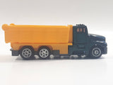 Unknown Brand Dump Truck Green and Yellow Plastic and Metal Die Cast Toy Car Vehicle