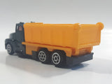 Unknown Brand Dump Truck Green and Yellow Plastic and Metal Die Cast Toy Car Vehicle
