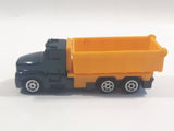 Unknown Brand Dump Truck Green and Yellow Plastic and Metal Die Cast Toy Car Vehicle