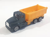 Unknown Brand Dump Truck Green and Yellow Plastic and Metal Die Cast Toy Car Vehicle