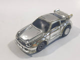 Unknown Brand Porsche Chrome Pullback Motorized Friction Plastic and Metal Die Cast Toy Car Vehicle