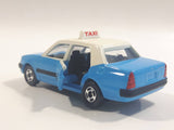 2007 Tomy Tomica No. 51 Toyota Crown Comfort Taxi Cab Blue and White 1/60 Scale Die Cast Toy Car Vehicle with Opening Rear Driver's Side Door