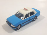 2007 Tomy Tomica No. 51 Toyota Crown Comfort Taxi Cab Blue and White 1/60 Scale Die Cast Toy Car Vehicle with Opening Rear Driver's Side Door