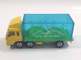 1988 Tomy Tomica No. 7 Fuso Container Truck Marine Aquarium Yellow 1/102 Scale Die Cast Toy Car Vehicle
