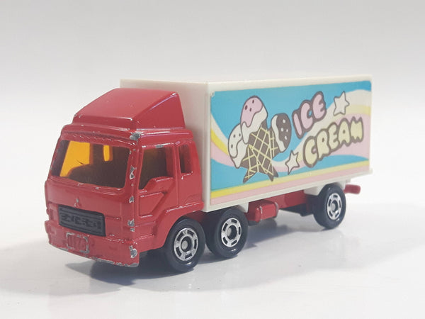 1988 Tomy Tomica No. 7 Fuso Container Truck Ice Cream Red 1/102 Scale Die Cast Toy Car Vehicle Missing Back Doors