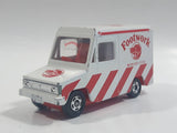 Tomy Tomica No. 27 Isuzu Hipac Van Footwork White and Red 1/70 Scale Die Cast Toy Car Vehicle Missing One Back Door