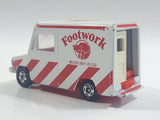 Tomy Tomica No. 27 Isuzu Hipac Van Footwork White and Red 1/70 Scale Die Cast Toy Car Vehicle Missing One Back Door
