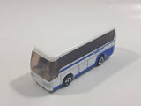 2001 Tomy Tomica Jr. Pocket Cars No. J004 Mitsubishi Fuso Aero Queen Bus "Highway Bus" White and Blue Miniature Micro 1/207 Scale Die Cast Toy Car Vehicle