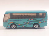 2001 Tomy Tomica Jr. Pocket Cars No. J004 Mitsubishi Fuso Aero Queen Bus Light Blue Miniature Micro 1/207 Scale Die Cast Toy Car Vehicle
