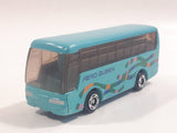 2001 Tomy Tomica Jr. Pocket Cars No. J004 Mitsubishi Fuso Aero Queen Bus Light Blue Miniature Micro 1/207 Scale Die Cast Toy Car Vehicle