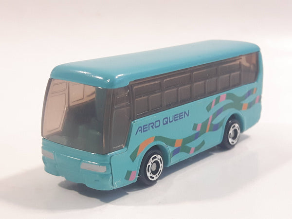 2001 Tomy Tomica Jr. Pocket Cars No. J004 Mitsubishi Fuso Aero Queen Bus Light Blue Miniature Micro 1/207 Scale Die Cast Toy Car Vehicle