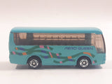 2001 Tomy Tomica Jr. Pocket Cars No. J004 Mitsubishi Fuso Aero Queen Bus Light Blue Miniature Micro 1/207 Scale Die Cast Toy Car Vehicle