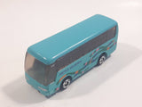 2001 Tomy Tomica Jr. Pocket Cars No. J004 Mitsubishi Fuso Aero Queen Bus Light Blue Miniature Micro 1/207 Scale Die Cast Toy Car Vehicle