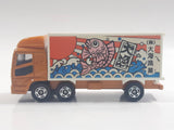 1988 Tomy Tomica No. 7 "Super Great Truck" Fuso Container Truck Fish Orange 1/102 Scale Die Cast Toy Car Vehicle with Opening Rear Doors
