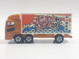 1988 Tomy Tomica No. 7 "Super Great Truck" Fuso Container Truck Fish Orange 1/102 Scale Die Cast Toy Car Vehicle with Opening Rear Doors