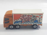 1988 Tomy Tomica No. 7 "Super Great Truck" Fuso Container Truck Fish Orange 1/102 Scale Die Cast Toy Car Vehicle with Opening Rear Doors