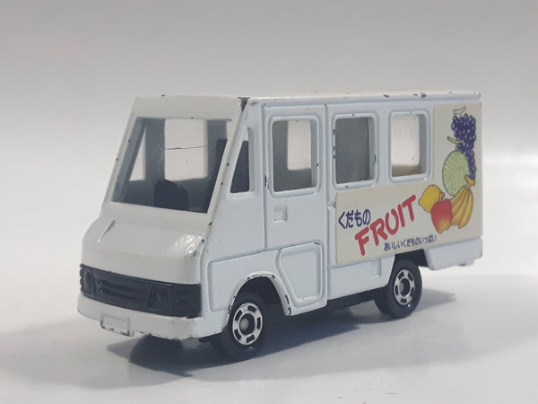 1995 Tomy Tomica No. 93 Toyota Quick Delivery Van "Fruit" White 1/72 Scale Die Cast Toy Car Vehicle with Opening Rear Doors