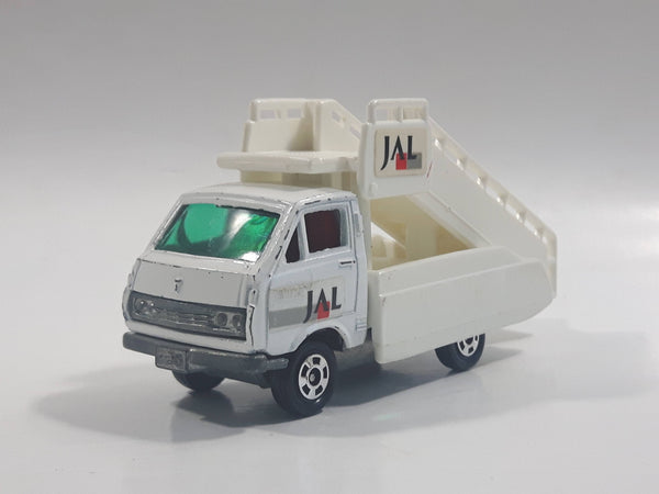 Vintage 1974 Tomica Tomy Pocket Cars No. 38 50 Toyota Hiace JAL Japan Airlines Airport Airplane Stairs Truck White 1/68 Scale Die Cast Toy Car Vehicle Made in Japan