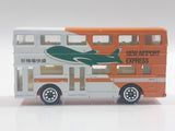 Edocar New Airport Express Double Decker Bus Orange and White Die Cast Toy Car Vehicle