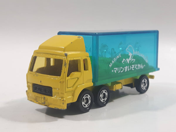 1988 Tomy Tomica No. 7 Fuso Container Truck Marine Aquarium Yellow 1/102 Scale Die Cast Toy Car Vehicle