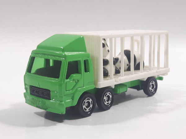 1988 Tomy Tomica No. 7 Fuso Container Truck Panda Bears Green and White 1/102 Scale Die Cast Toy Car Vehicle