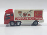 1996 Tomy Tomica No. 7 "Super Great Truck" Fuso Container Truck McDonald's 1/102 Scale Die Cast Toy Car Vehicle with Opening Rear Doors