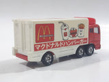1996 Tomy Tomica No. 7 "Super Great Truck" Fuso Container Truck McDonald's 1/102 Scale Die Cast Toy Car Vehicle with Opening Rear Doors