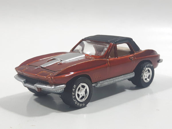 1997 Johnny Lightning Classic Customs No. P163 1967 Corvette 427 Dark Orange Copper Die Cast Toy Car Vehicle with Opening Hood and Good Year Rubber Tires 1/10,000 Limited Edition