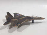 1990s Zee Toys Zylmex Dyna Flites A211 F-15 Fighter Jet Airplane Camouflage Brown Die Cast Toy Car Vehicle