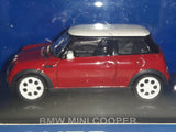AutoArt BMW Mini Cooper Red with White Roof 1/64 Scale Die Cast Toy Car Vehicle New in Box