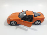 Kinsmart KT5320 2007 Chevrolet Corvette C6 Z06 Orange 1/36 Scale Pullback Motorized Friction Die Cast Toy Car Vehicle with Opening Doors - Cracked Windshield