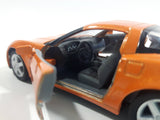 Kinsmart KT5320 2007 Chevrolet Corvette C6 Z06 Orange 1/36 Scale Pullback Motorized Friction Die Cast Toy Car Vehicle with Opening Doors - Cracked Windshield