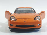 Kinsmart KT5320 2007 Chevrolet Corvette C6 Z06 Orange 1/36 Scale Pullback Motorized Friction Die Cast Toy Car Vehicle with Opening Doors - Cracked Windshield