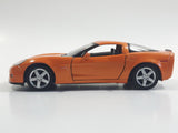 Kinsmart KT5320 2007 Chevrolet Corvette C6 Z06 Orange 1/36 Scale Pullback Motorized Friction Die Cast Toy Car Vehicle with Opening Doors - Cracked Windshield